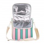 Picnic Lunch Bag | Pink + Green Stripe